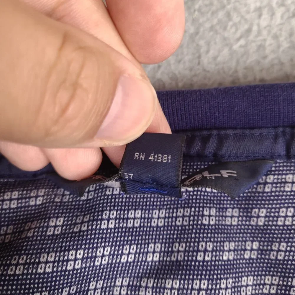 Polo Golf Ralph Lauren Shirt Mens XXL Blue‎ Silver Pima Cotton Geometric Vintage